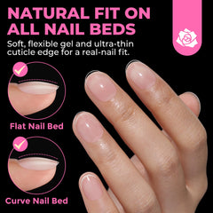 UNA GELLA array of 12 sizes displayed to show precise fit for every finger benefit