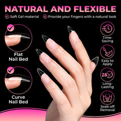 UNA GELLA numbered tips with size chart for quick precise fit selection benefit