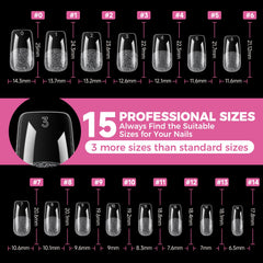 UNA GELLA size layout showing all 15 sizes for precise fit