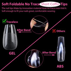 UNA GELLA fanned tips with size markings for easy selection