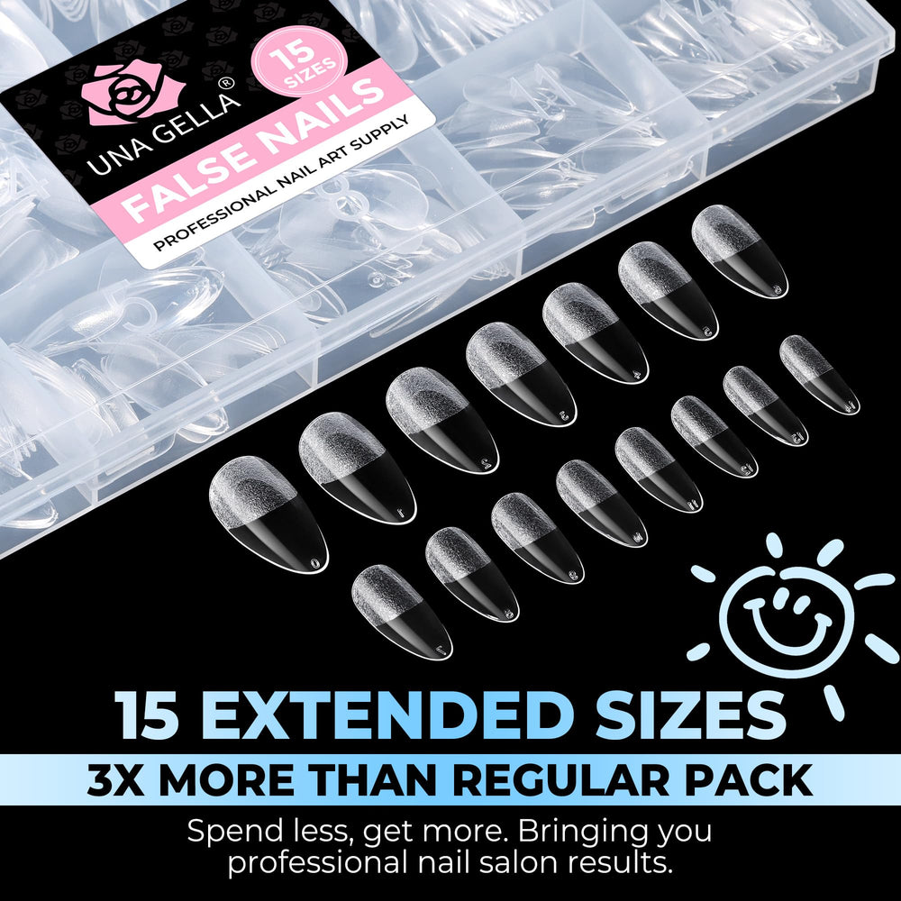 UNA GELLA 15 sizes displayed to highlight precise fit and spare pieces