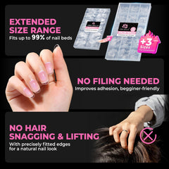UNA GELLA soft gel material bent to show flexibility and break-resistant benefit