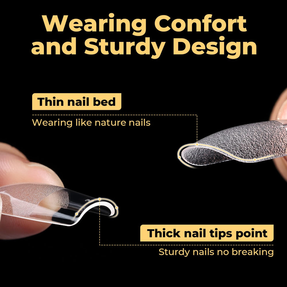 UNA GELLA square tip profile highlighting reinforced tip strength