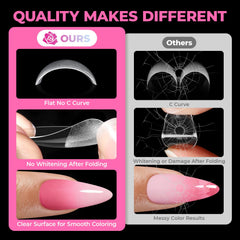 UNA GELLA hands applying a press-on tip for quick salon-style results