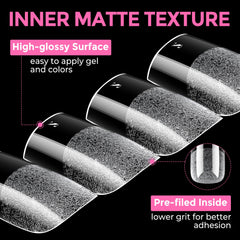 UNA GELLA finished short square manicure showcasing salon-quality results