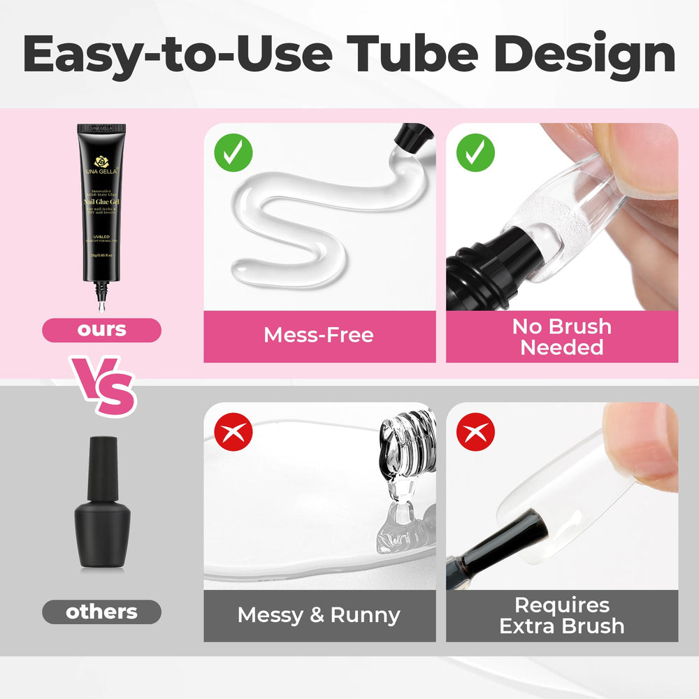 UNA GELLA solid gel texture close-up highlighting non-run consistency benefit