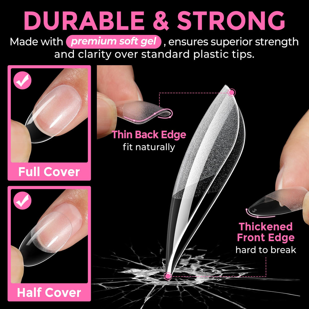 UNA GELLA tip in hand demonstrating scale and comfortable flexible fit