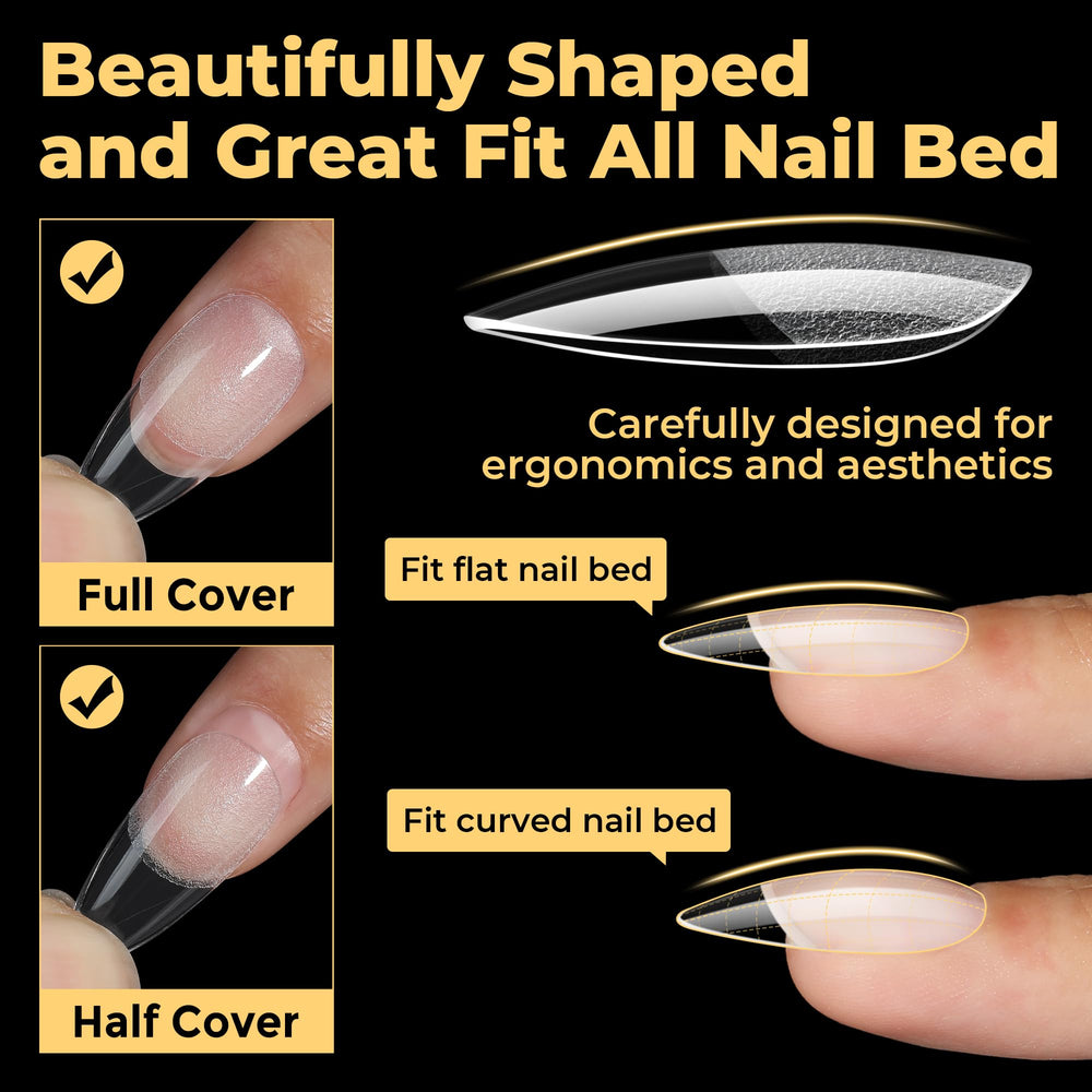UNA GELLA reinforced tip thickness close-up for extra durability benefit