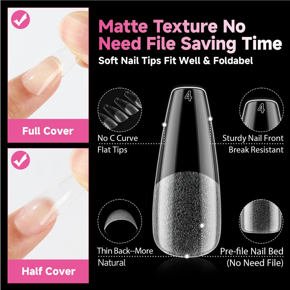 UNA GELLA close detail of thin back edge for natural fit at cuticle