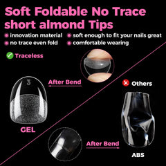 UNA GELLA tips held in hand to show size and practical scale
