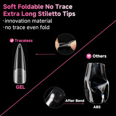 UNA GELLA tips held in hand to show extra-long scale and ease of use