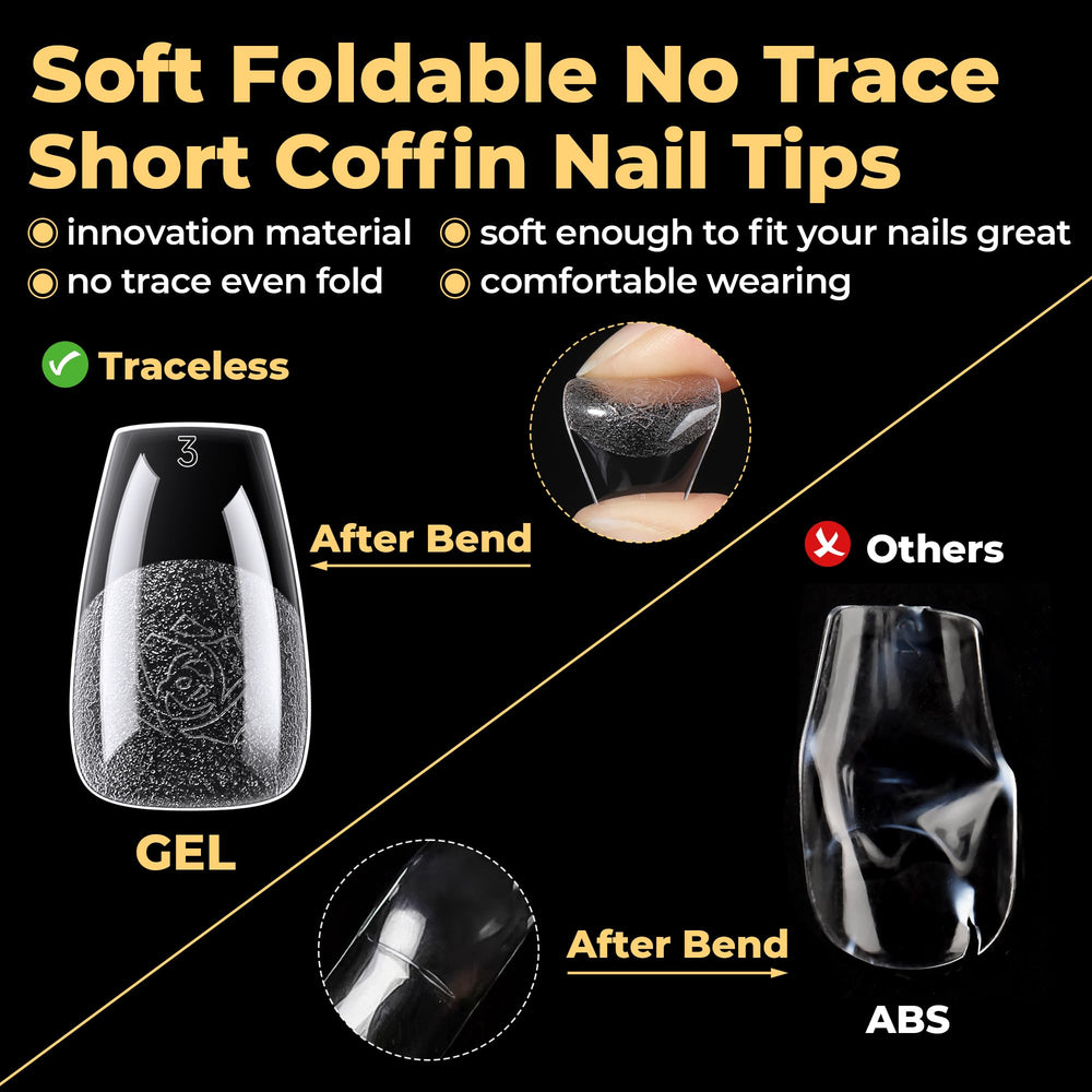 UNA GELLA trimmed and shaped tip illustrating easy customization and natural-looking finish
