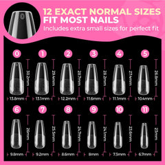 UNA GELLA trimmed and shaped tips showing customizable length options