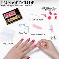 UNA GELLA model applying press-on nails, quick salon look at home