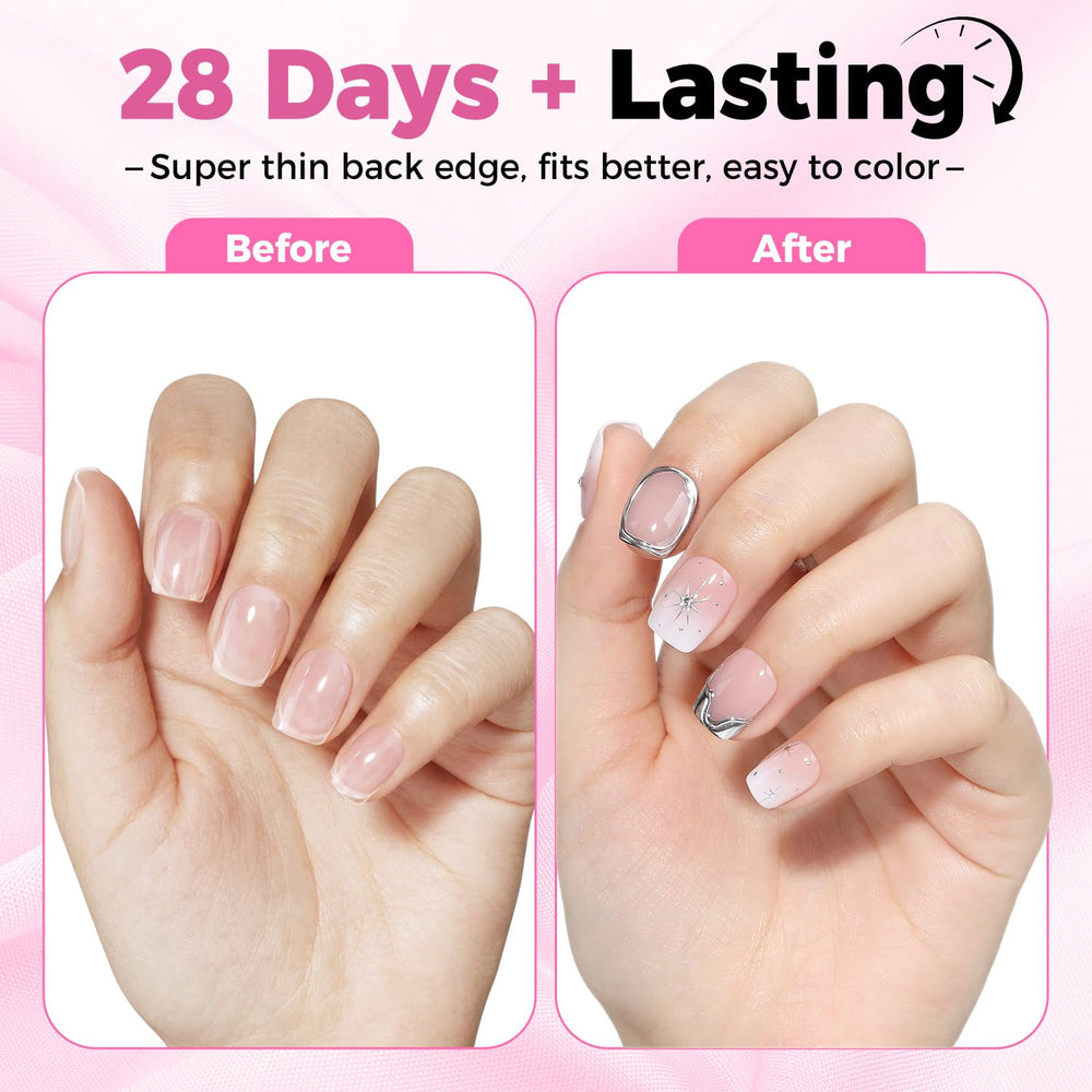 UNA GELLA clear outer surface ready for polish showing smooth finish and easy decoration