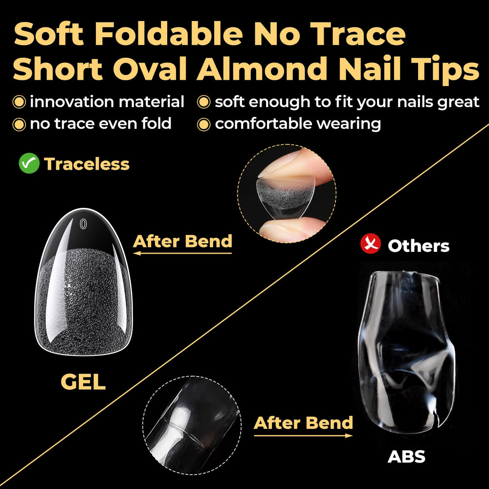 UNA GELLA size comparison next to natural nail for accurate scale