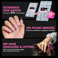 UNA GELLA tip being applied with glue demonstrating easy use
