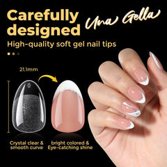 UNA GELLA tips soaking in acetone for safe, simple removal