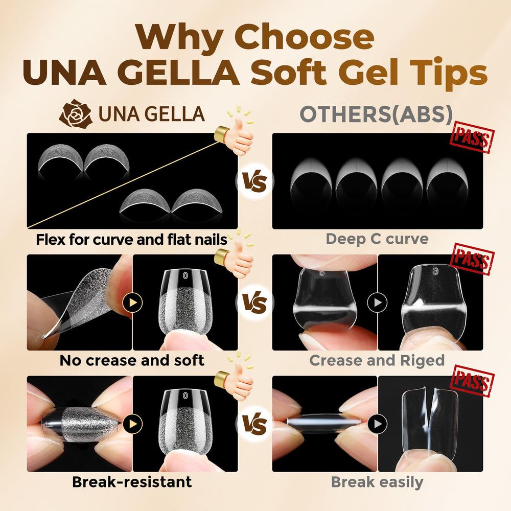 UNA GELLA hand applying a tip to demonstrate easy press‑on use