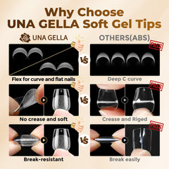 UNA GELLA hand applying a tip to demonstrate easy press‑on use