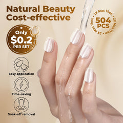 UNA GELLA finished short coffin nails with glossy gel polish look