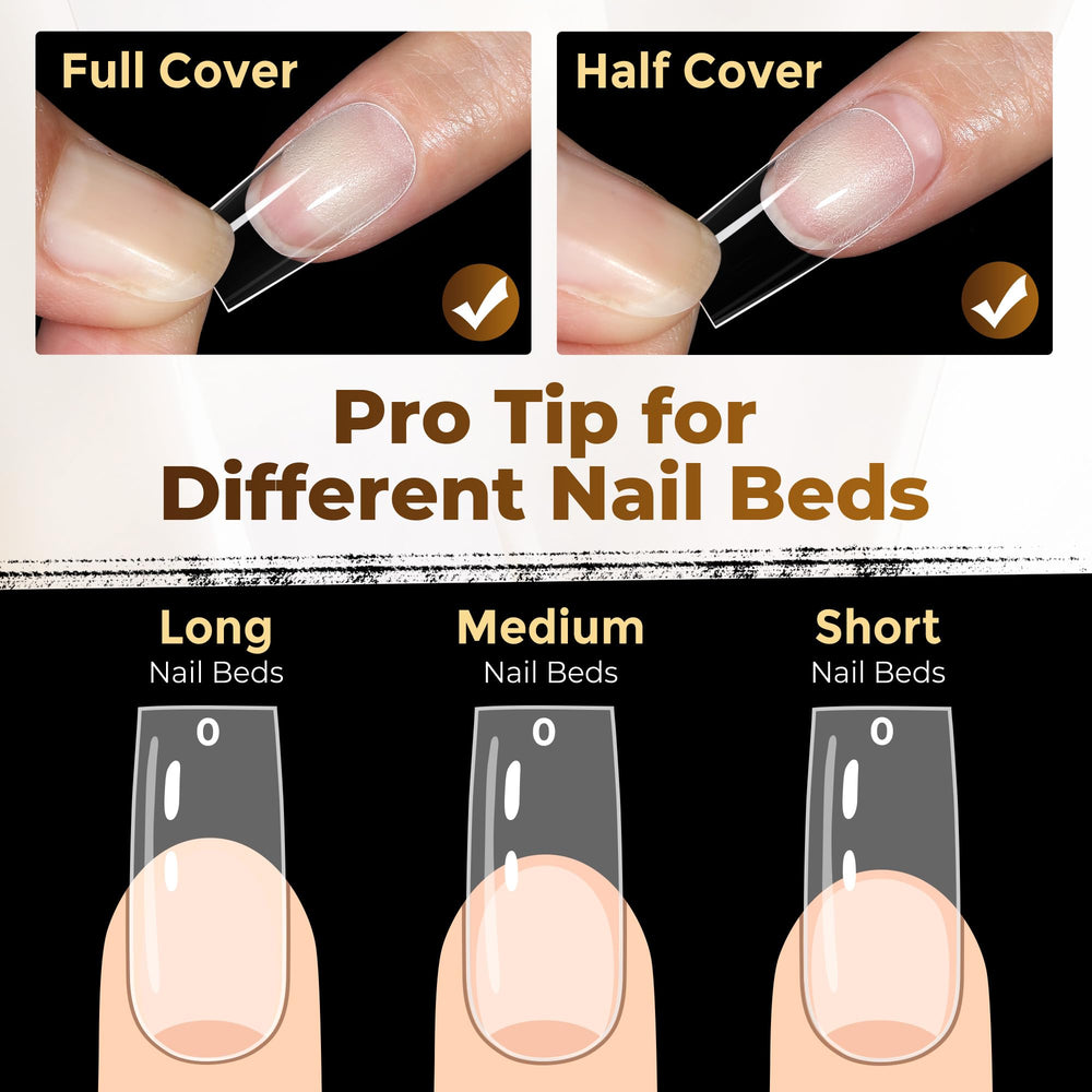 UNA GELLA tip being glued to nail demonstrating fast, secure application benefit