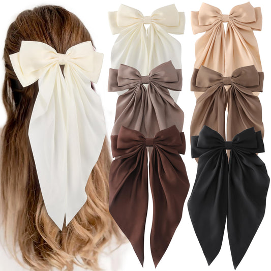 Unbednigt front view of six neutral bow clips shows cohesive styling benefit