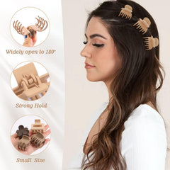 Unbednigt clip in use holding a half-up hairstyle for secure everyday styling