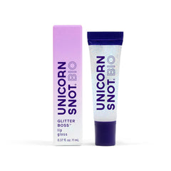 UNICORN SNOT clear Cosmos tube front showing compact travel-friendly design and shine