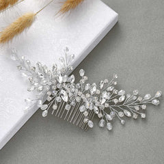 Unicra comb placed in a bridal updo adding visible sparkle for photos