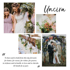 Unicra comb resting on lace dress showing coordination with bridal fabric