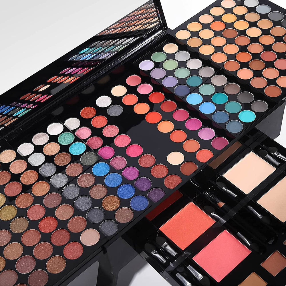 UNIFULL lipsticks and pressed powders displayed for coordinated face and lip color