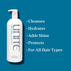 UNITE creamy conditioner texture close-up showing rich hydration without heaviness