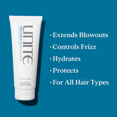 UNITE 7SECONDS cream texture dispensed on hand displaying lightweight, non-greasy feel
