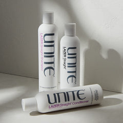 UNITE LAZER used during blowout on model, demonstrating frizz control and shine