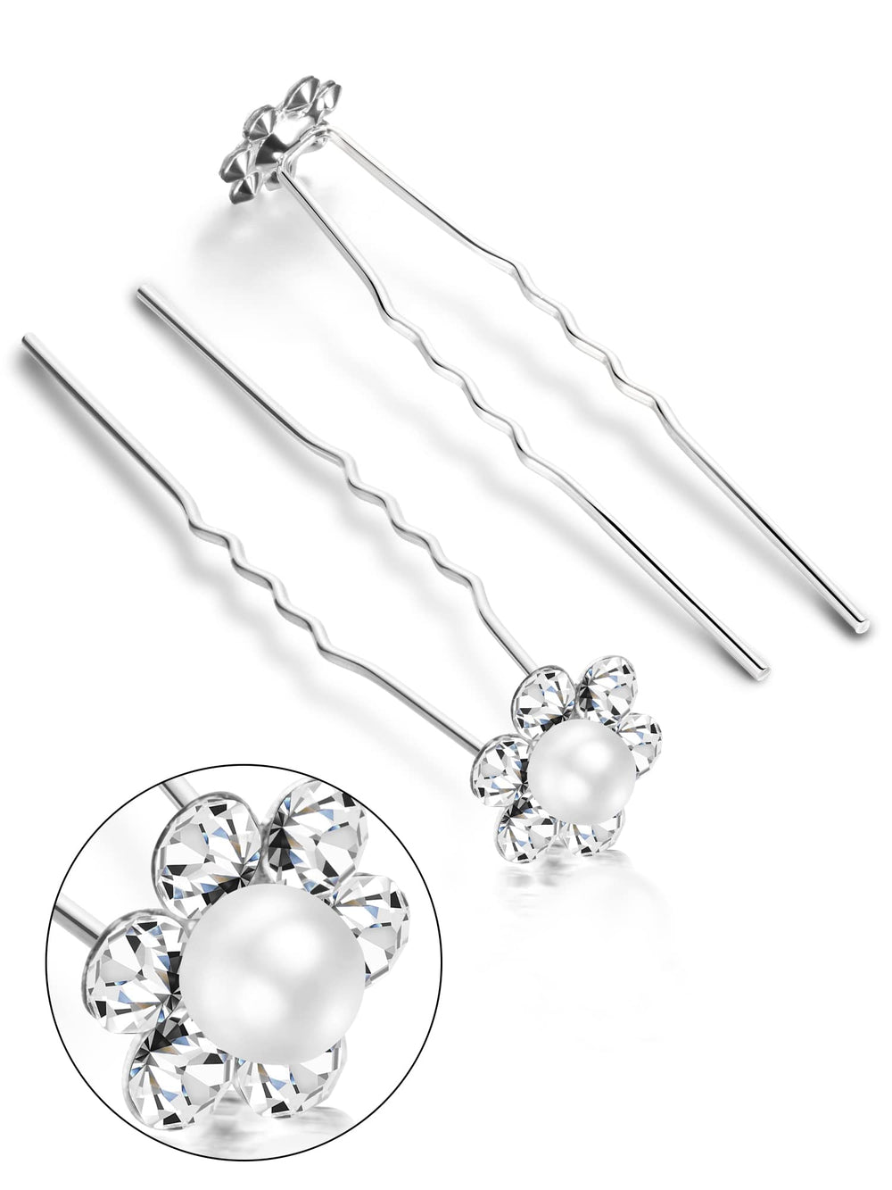 Unittype single rhinestone pin beside ruler to show 2.5-inch length benefit