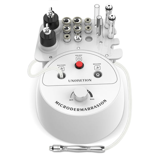 UNOISETION front view showing device and benefits of professional exfoliation