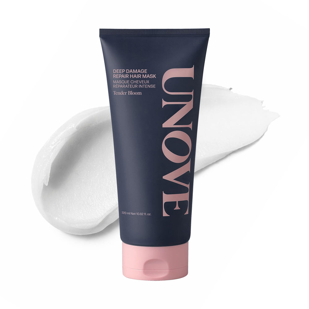 UNOVE front jar showing tender bloom label and product benefit of deep repair