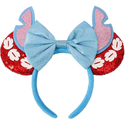 UNSPAZ sequin mouse ears headband front view showing sparkly design and secure stitching for standout looks