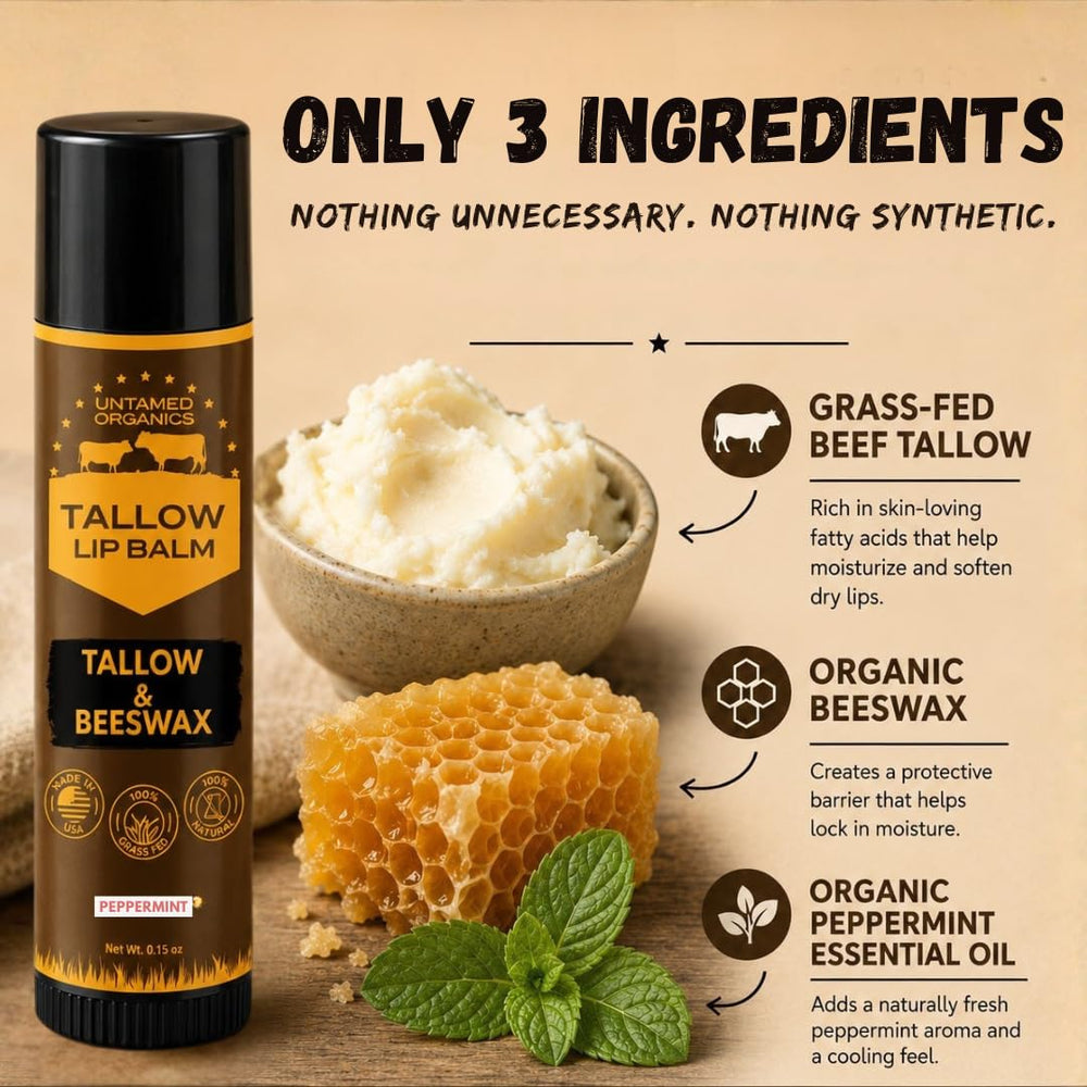 Untamed Organics close-up of balm texture highlighting smooth tallow blend