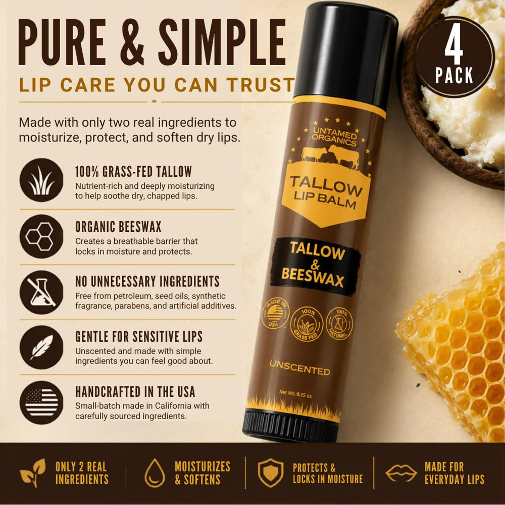 Untamed Organics open stick applied to lips demonstrating quick moisturizing benefit on the go