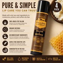 Untamed Organics open stick applied to lips demonstrating quick moisturizing benefit on the go