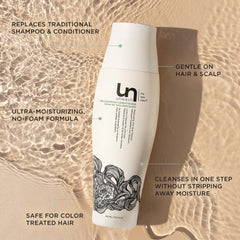 unwash back label with directions and ingredient clarity benefits