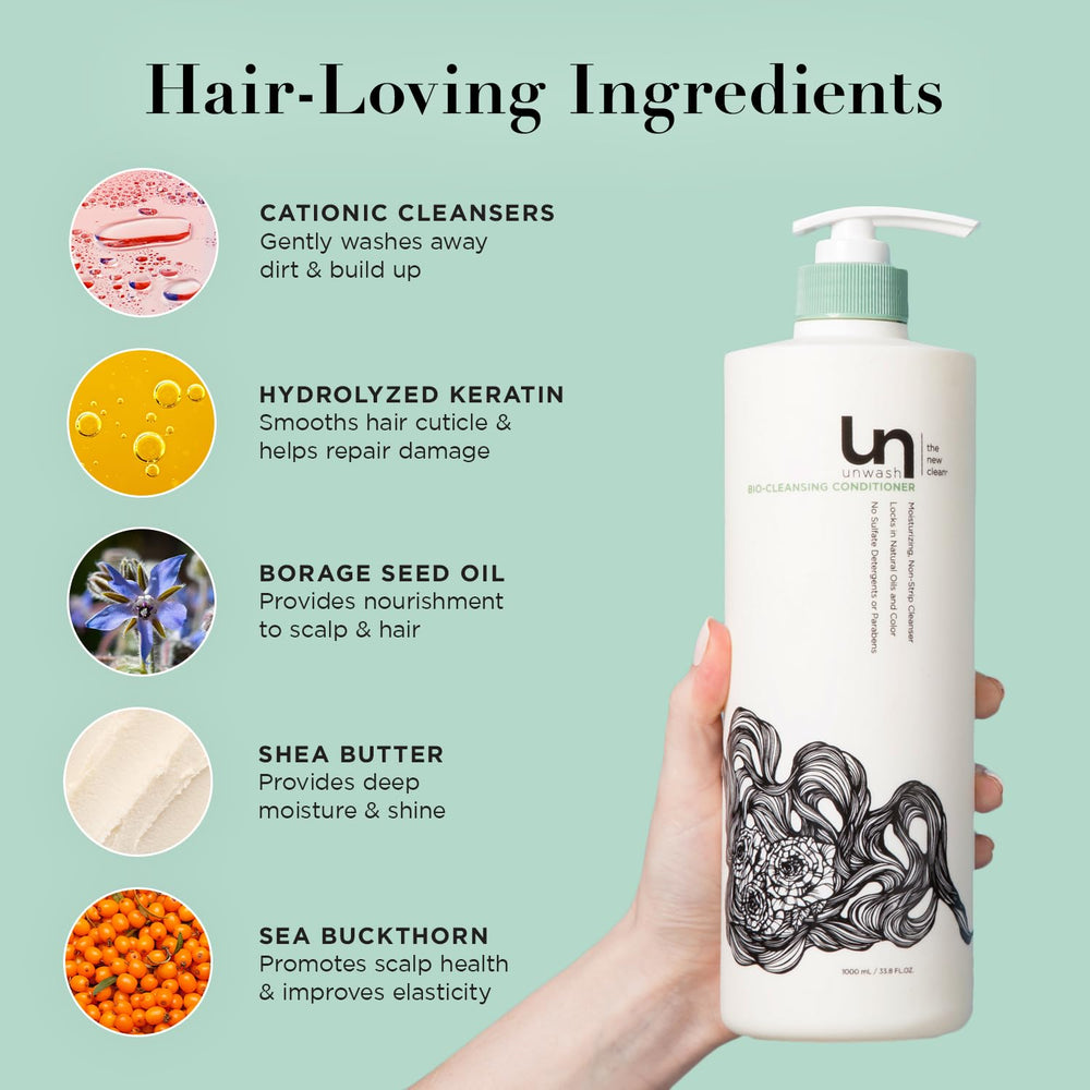 unwash ingredient display including shea and sea buckthorn for nourishment