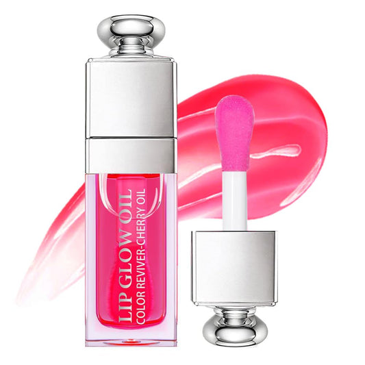 Unyoke front tube cherry lip oil showing branding and shine benefit