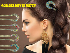 UPABLUNSO pin securing a low bun on model showing stable hold and polished look benefit