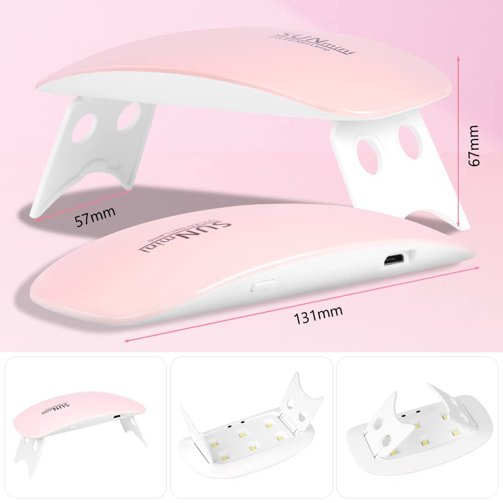 URAQT in use with hand under lamp illustrating quick at-home manicure