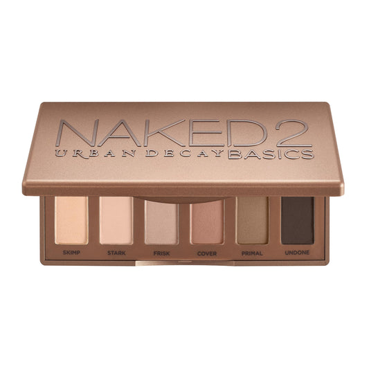 URBAN DECAY front view of closed mini palette shows compact design and portability