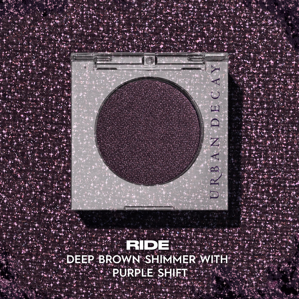 URBAN DECAY Ride swatches on arm showing color payoff and layering options benefit
