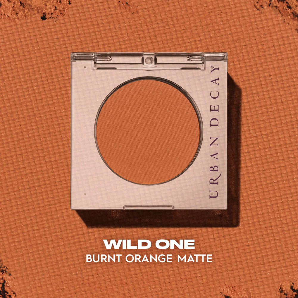 Urban Decay Wild One compact open with label visible for easy shade identification and durability